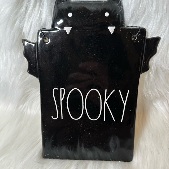 Rae Dunn Other - Rae Dunn Black Ceramic Spooky Bat wall Hanging